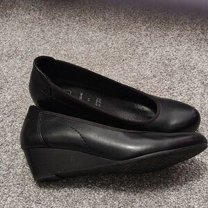 Black Wedge Heel Women's Shoes